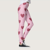 Hartelijk hart op roze, compacte vormgeving leggings (Rechts)