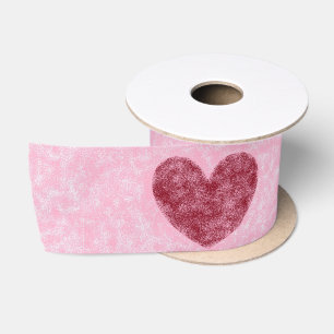 Hartelijk hart op roze, compacte vormgeving satijnen lint