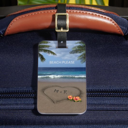 Hartelijk hart zand (aanpasbaar) bagagelabel (Voorkant Insitu 2)