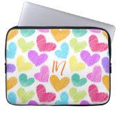 Hartelijk Kleurrijk Hart Pastel Valentijn Liefde M Laptop Sleeve (Voorkant)