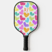 Hartelijk Kleurrijk Hart Pastel Valentijn Liefde M Pickleball Paddle (Achterkant)