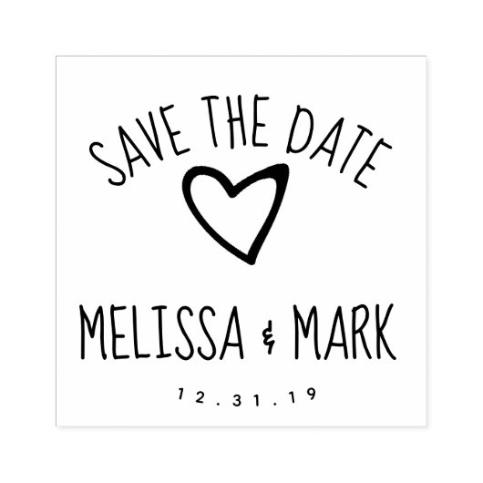 Hartelijk Lettertype Save the Date    Rubberstempel (Afrduk)