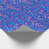 Hartelijk liefde Valentijnse papieren inktpatroon Cadeaupapier (Hoek)