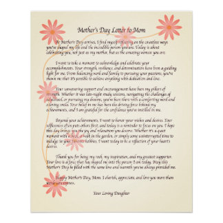 Hartelijk Moederdag Letter to Mom Typographic Perfect Poster