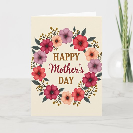 Hartelijk Moederdagkaart met Bloemen Kaart (Voorkant)