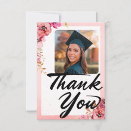 Hartelijk notitie tante Afstuderen foto Floral Bedankkaart