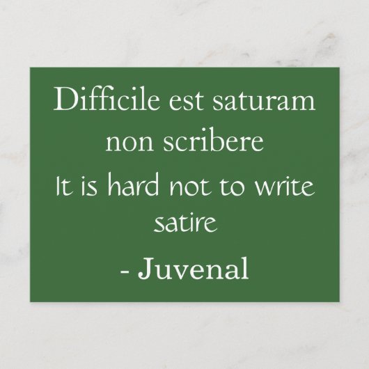 Hartelijk om satire niet te schrijven - Juvenal qu Briefkaart (Voorkant)