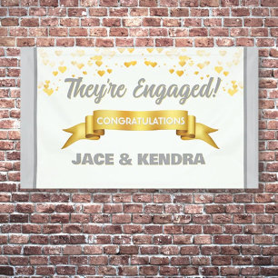 Hartelijk op maat gemaakte verlovingsfeestbanner spandoek