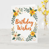 Hartelijk Oranje Script Kaart (Gele Bloem)