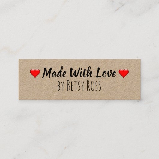 Hartelijk ritme gemaakt met liefdeshandgemaakt Kra Mini Visitekaartje (Voorkant)