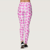 Hartelijk Roze Gegetekend Hart Valentijnsdag Monog Leggings (Achterkant)