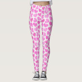 Hartelijk Roze Gegetekend Hart Valentijnsdag Monog Leggings (Voorkant)