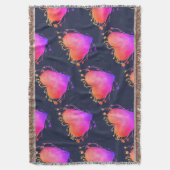 Hartelijk roze liefdesWaterverf Art Throw Blanket Deken (Voorkant Verticaal)