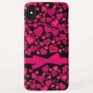 Hartelijk roze roze lint, zwart Case-Mate iPhone case