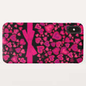 Hartelijk roze roze lint, zwart Case-Mate iPhone case (Achterkant (horizontaal))