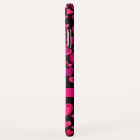 Hartelijk roze roze lint, zwart Case-Mate iPhone case (Achterkant/rechts)