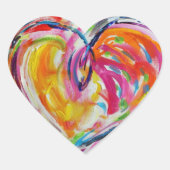 Hartelijk schilderende tekenmerken hart sticker (Voorkant)