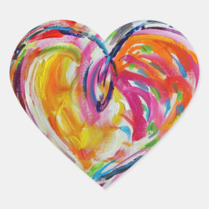 Hartelijk schilderende tekenmerken hart sticker