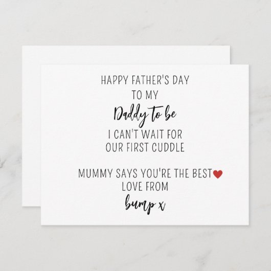 Hartelijk Vaderdag Kaart van Bump (Voorkant / Achterkant)