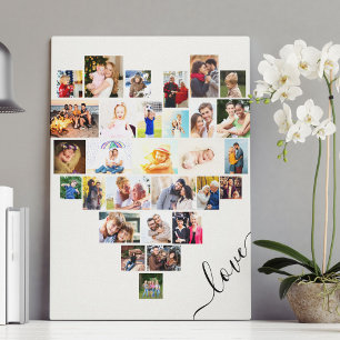 Hartelijk vormgegeven 29 Photo Collage Love Script Canvas Afdruk