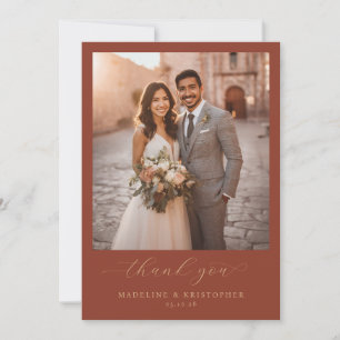Hartelijk Warm Bruin Foto Bedankkaart