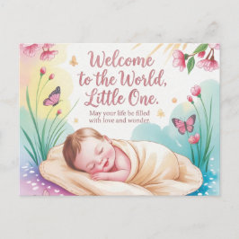 "Hartelijk welkom op de wereld" Kaartje voor een p Briefkaart
