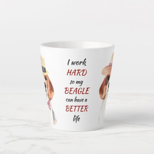 Hartelijk werk voor mijn beagle latte mok (Voorkant)