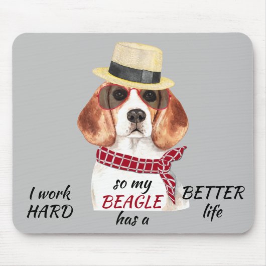 Hartelijk werk voor mijn beagle muismat (Voorkant)