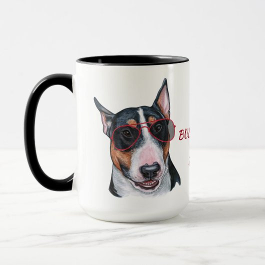 Hartelijk werk voor mijn bull Terrier Dog Mok (Links)