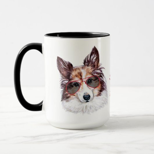 Hartelijk werk voor mijn Shetland Sheepdog Mok (Links)