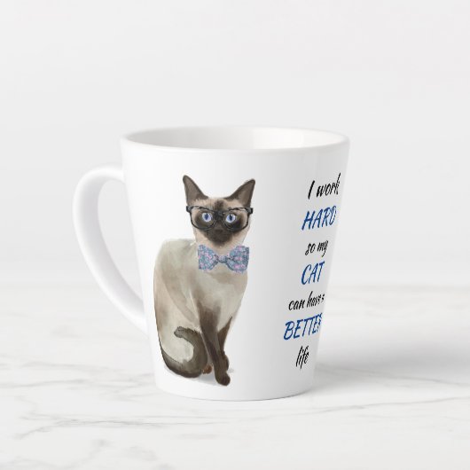 Hartelijk werk voor mijn Siamese kat Latte Mok (Linkerhoek)