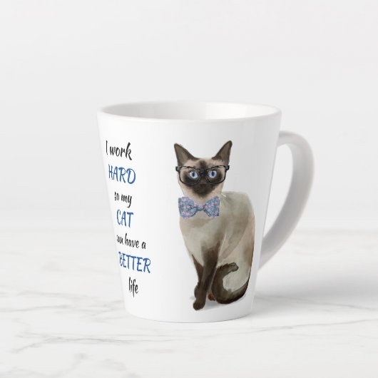 Hartelijk werk voor mijn Siamese kat Latte Mok (Rechterhoek)