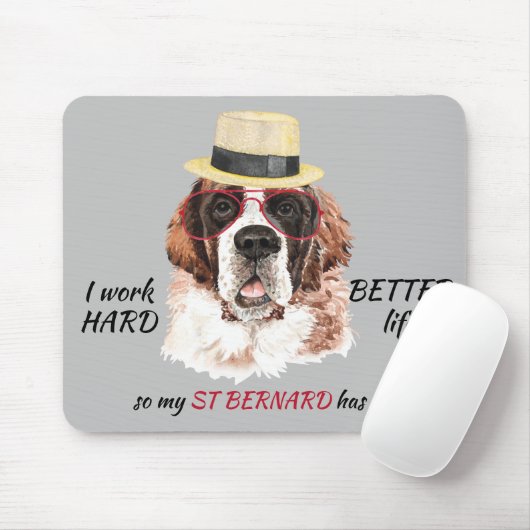 Hartelijk werk voor mijn Sint Bernard Muismat (Met muis)