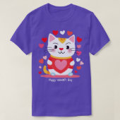 Hartelijk Whiskers Een Valentijnsdag Feline Fantas T-shirt (Design voorkant)