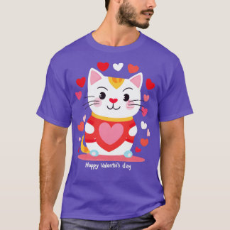 Hartelijk Whiskers Een Valentijnsdag Feline Fantas T-shirt