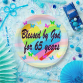 HARTELIJKE 65E VERJAARDAG FEEST PAPIEREN BORDEN PAPIEREN BORDJE (Feest)