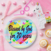 HARTELIJKE 70E VERJAARDAG PAPIER BORDEN PAPIEREN BORDJE (Feest)