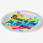 HARTELIJKE 70E VERJAARDAG PAPIER BORDEN PAPIEREN BORDJE (Gekanteld)