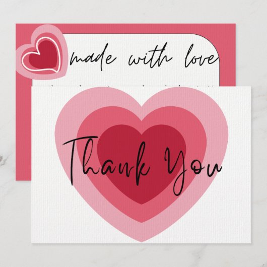 Hartelijke Bedankt: Liefde in Overvloed Bedankkaart (Voorkant / Achterkant)