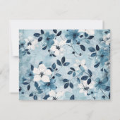 Hartelijke begrafenis Dank u kaart Blauwe Bloemen (Achterkant)