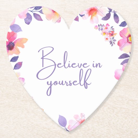 "Hartelijke bloei: Bloemen: Bloemen Hart Vorm Desi Kartonnen Onderzetters (Voorkant)