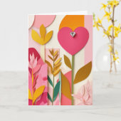Hartelijke bloei met diamantglans kaart (Gele Bloem)