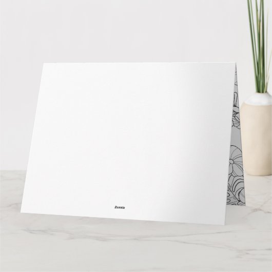 Hartelijke Bloemen Dank u kaart - Mes (Achterkant)