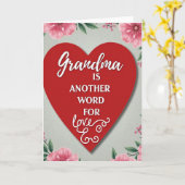 Hartelijke Bloemige Oma Liefde Kaart (Gele Bloem)