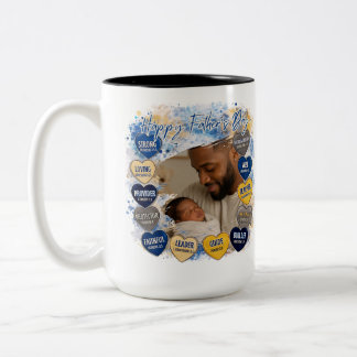 Hartelijke boodschap Vaderdag Tweekleurige Koffiemok
