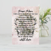 Hartelijke brief aan mama feestdagenkaart (Staand voorkant)