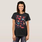"Hartelijke charme: Vrouwen Basic Black T-shirt (Voorkant volledig)