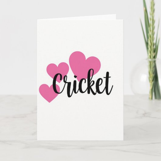 Hartelijke Cricket Script Kaart (Voorkant)