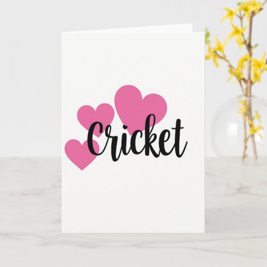 Hartelijke Cricket Script Kaart (Gele Bloem)