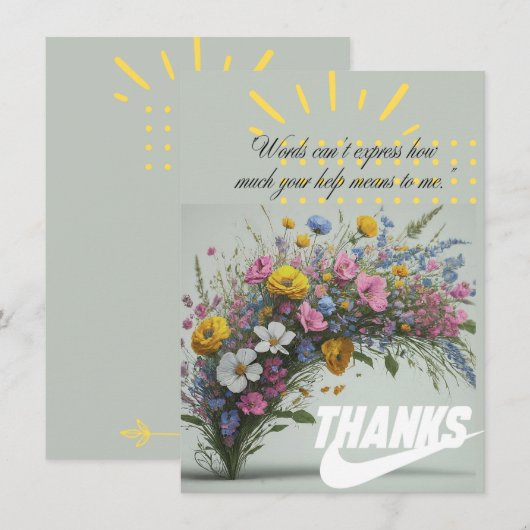 "Hartelijke dank" Bedankkaart (Voorkant / Achterkant)